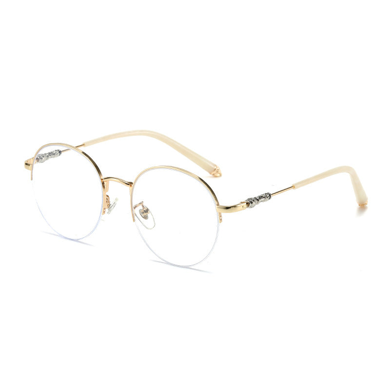 Women's round sunglasses with elegant metal frame and comfortable nose pads Kalsten