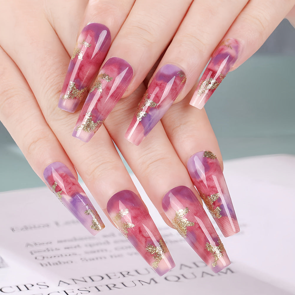 Elegant artificial nails with glitter accents Kalsten