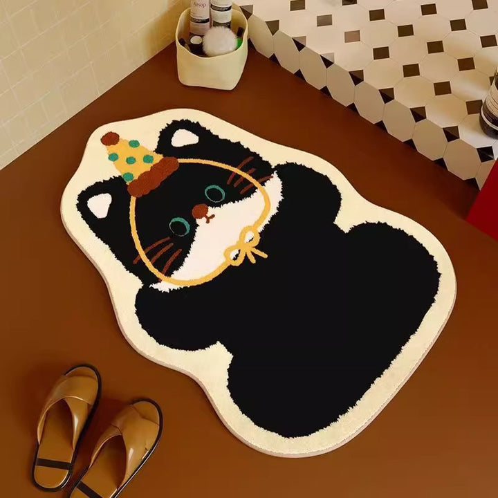 Cartoon Cat-Themed Bath Mat Kalsten