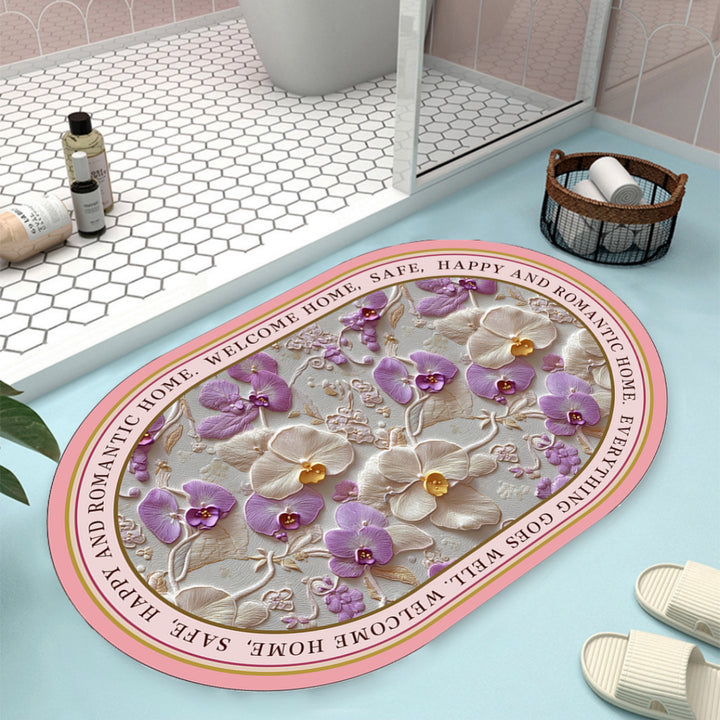 Floral Design Bath Mat Kalsten