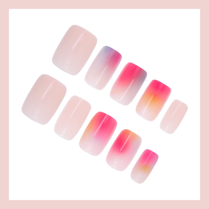 Artificial nail set with elegant gradient and glittering accents Kalsten