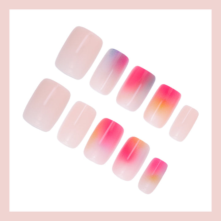 Artificial nail set with elegant gradient and glittering accents Kalsten