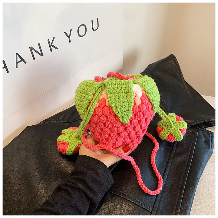 Cute Strawberry-Shaped Crochet Handbag