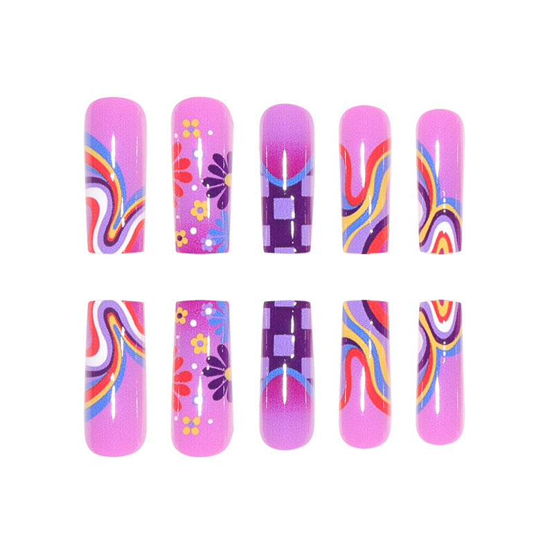 Decorative Long Acrylic Nail Design Kalsten