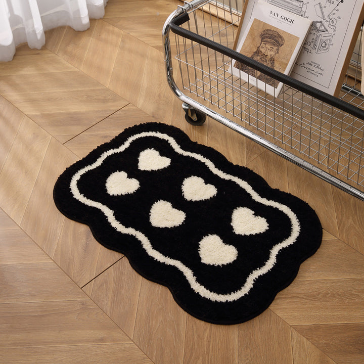 Decorative Plush Heart-Shaped Bath Mat