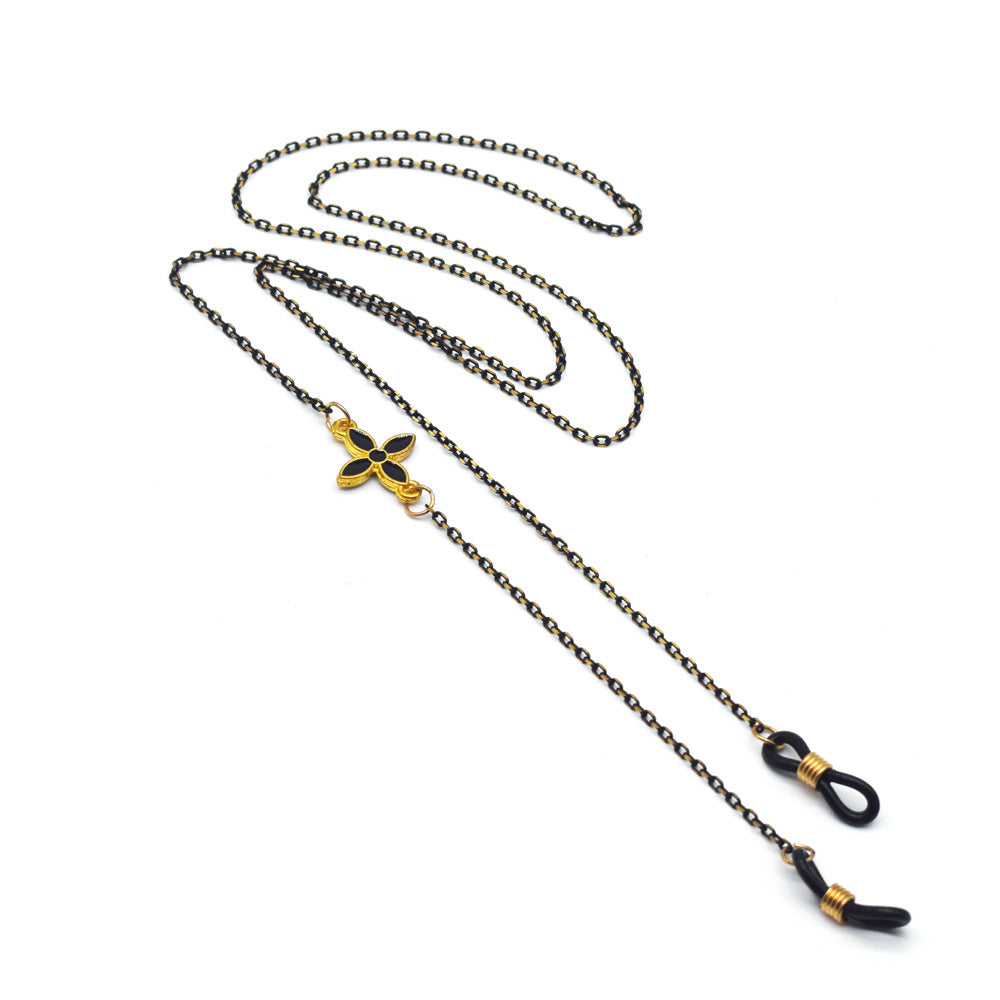Elegant Floral-Design Eyewear Chain Kalsten