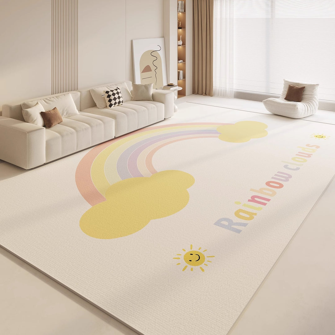 Cartoon-Themed Plush Area Rug for Living Room