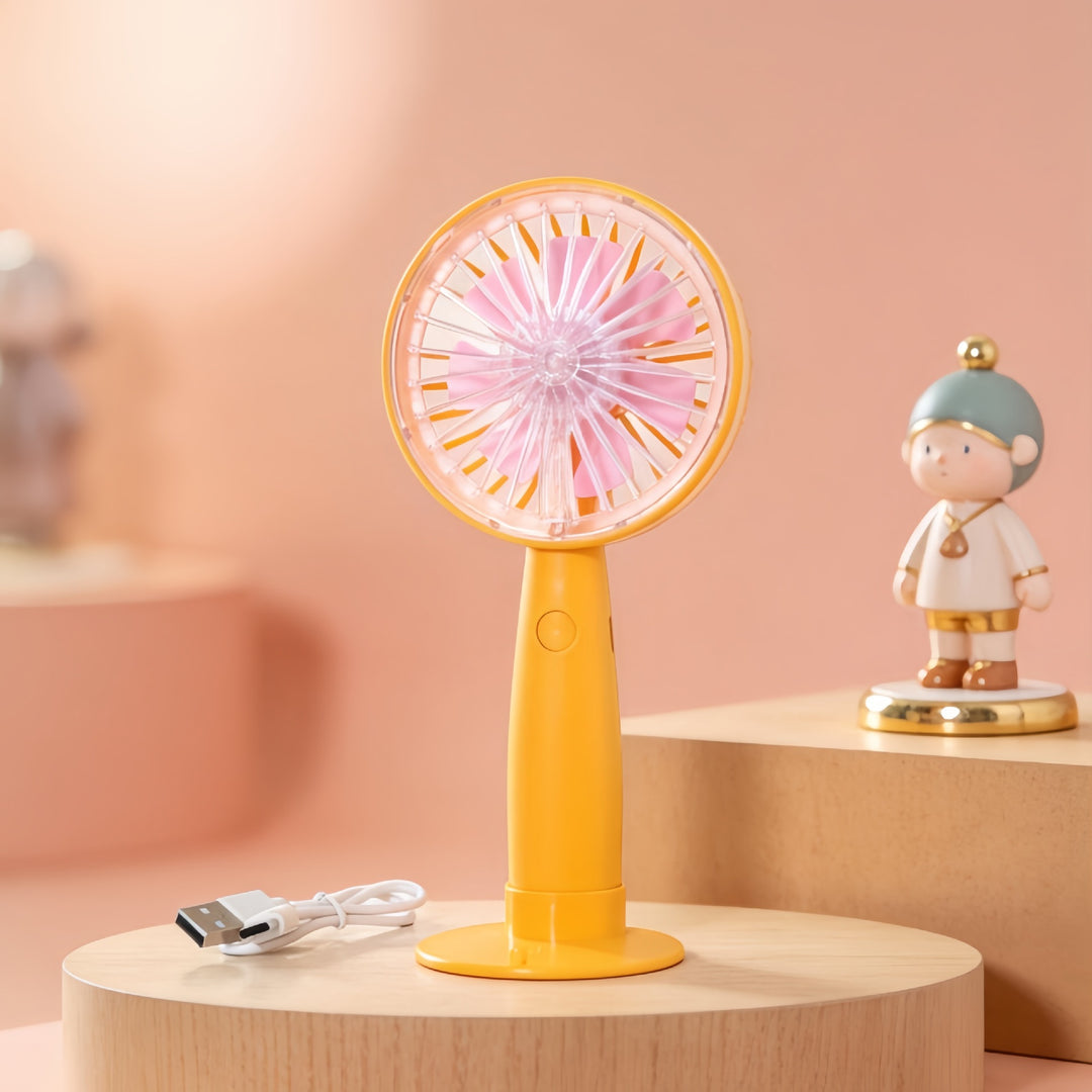 Women Portable Mini Hand Fan with Flexible USB Charging Function Kalsten