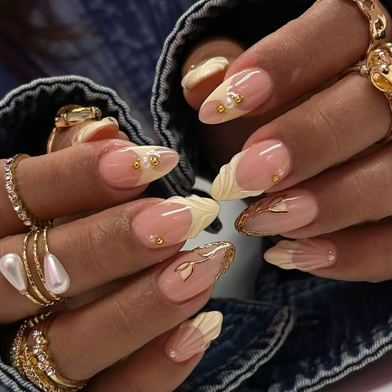 Luxury Floral-Inspired Acrylic Nail Design