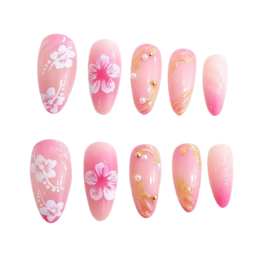 Floral Decorative Acrylic Nail Enhancements Kalsten