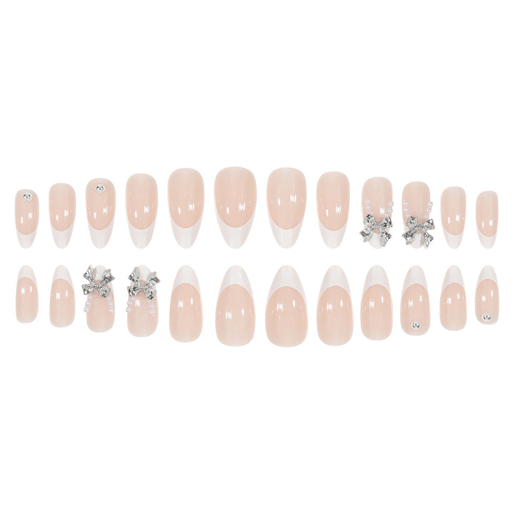 Decorative Stiletto Press-On Nail Set with Silver Accents Kalsten