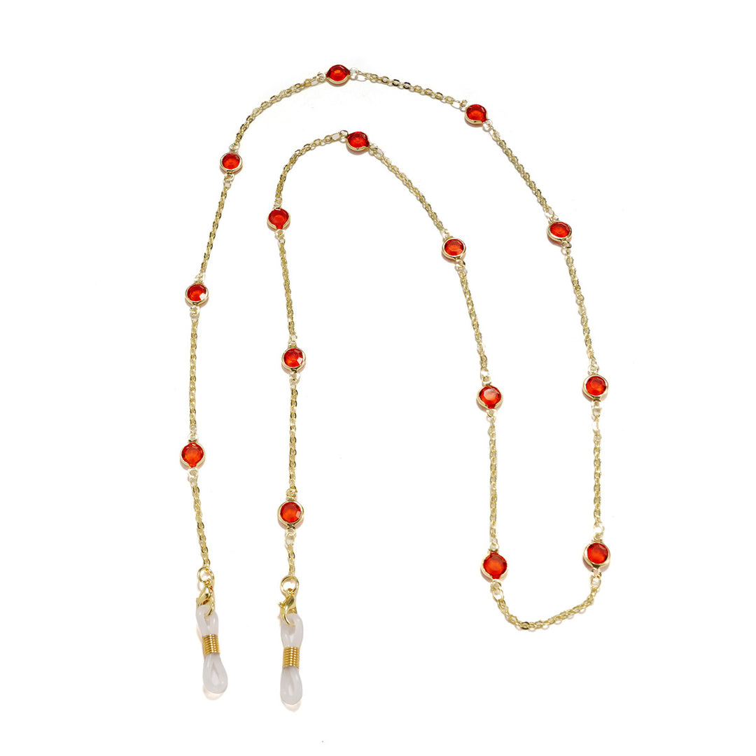 Elegant Crystal-Embellished Eyewear Chain kalsten