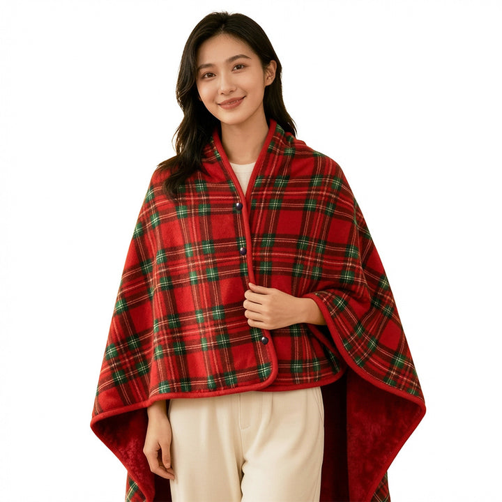 Women Comfortable Throw Blanket with Checkered Pattern Kalsten