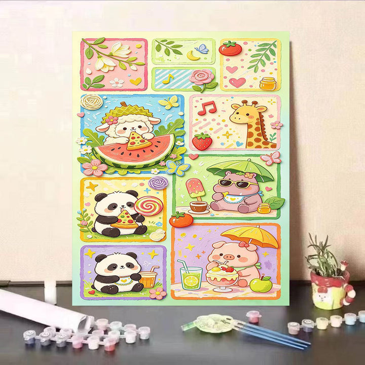 Colorful Animal-Themed DIY Paint by Numbers Kit Kalsten