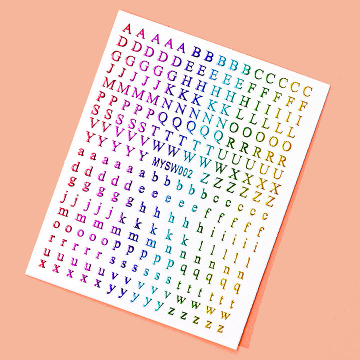 Decorative Alphabet Nail Art Stickers