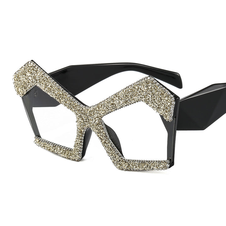 Women's Sparkling Cat-Eye Sunglasses with Extravagant Rhinestone Frame Kalsten