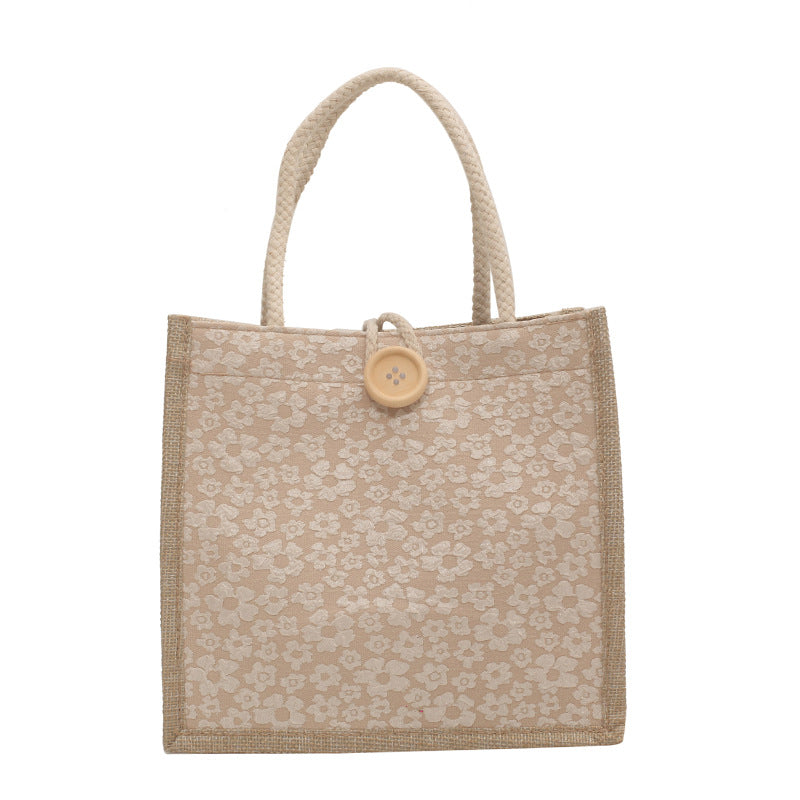 Elegant Floral Patterned Handheld Tote Bag