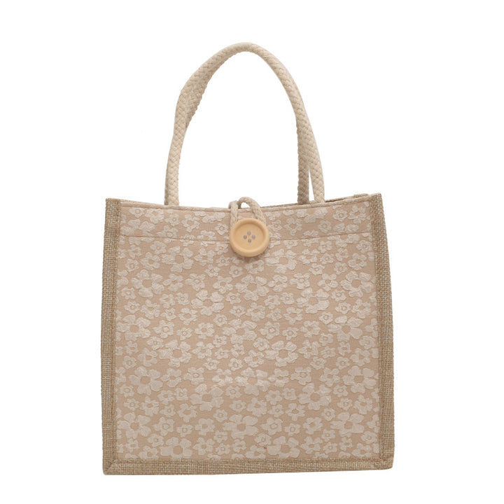 Elegant Floral Patterned Handheld Tote Bag