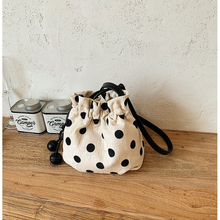 Polka Dot Drawstring Shoulder Bag Kalsten