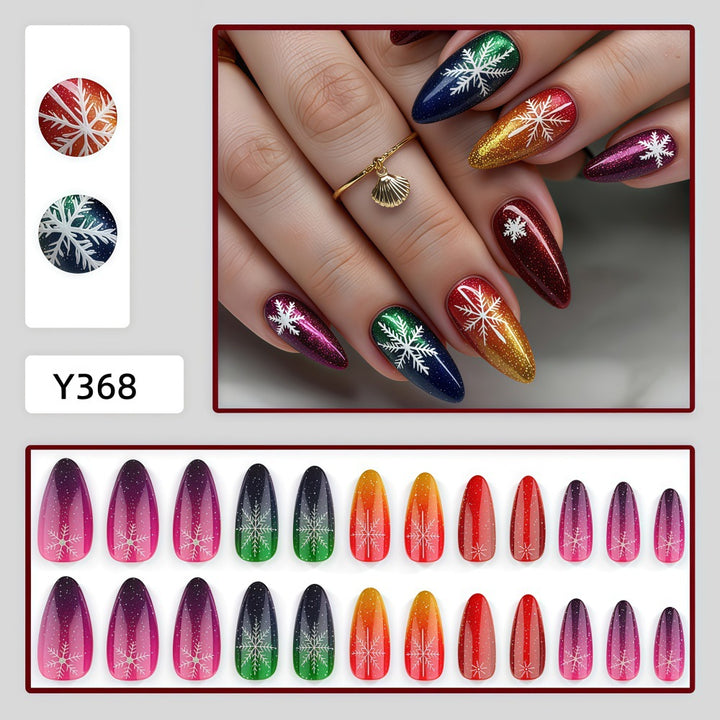 Artificial nails with sparkling snowflake design Kalsten