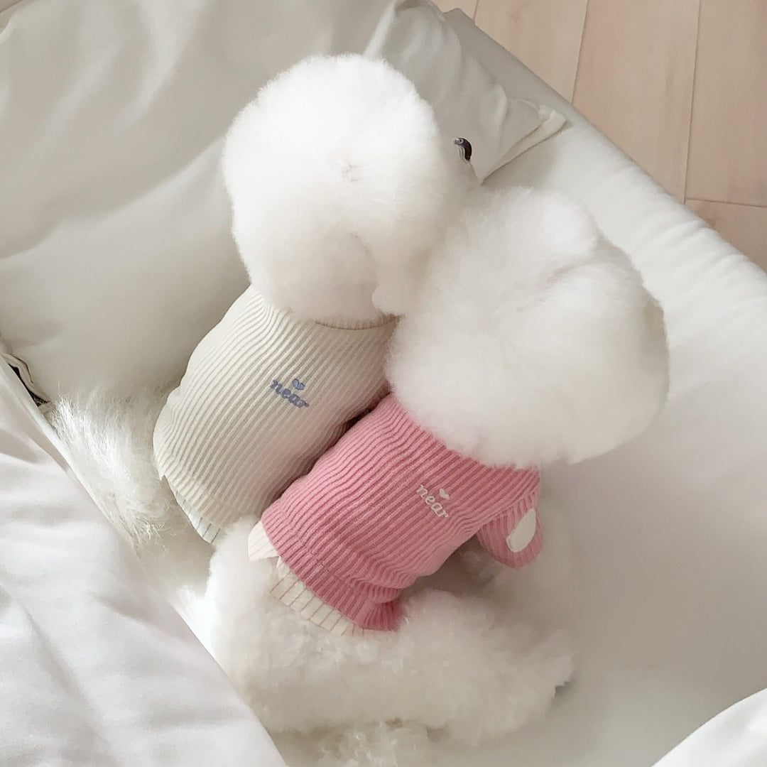 Ribbed Cotton Mock-Neck Infant Sweater with El Patch
