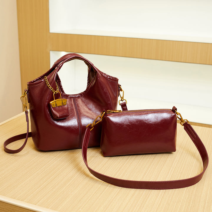 Elegant Handheld Tote Bag with Detachable Mini Pouch