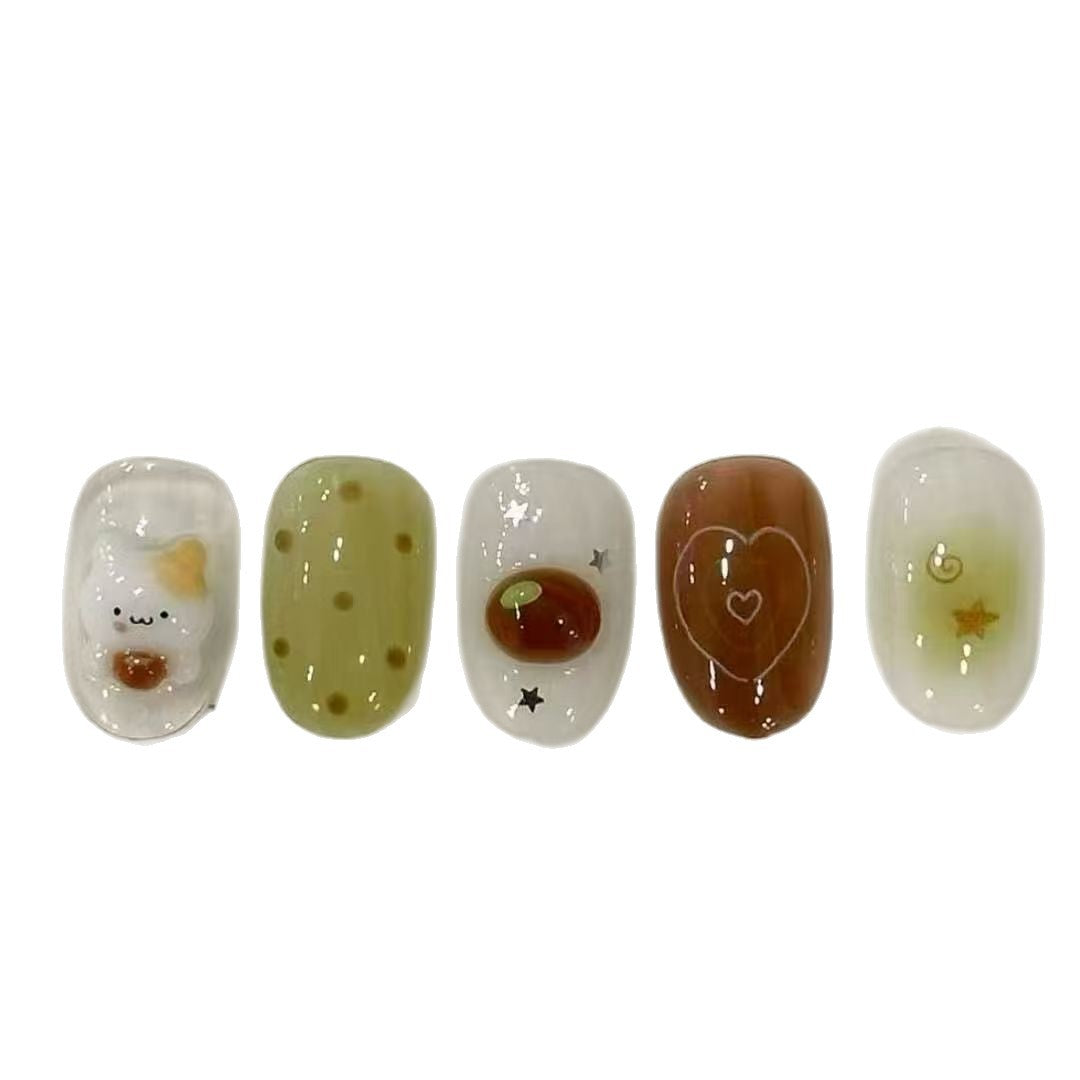 Whimsical Bunny-Themed Press-On Nail Art Set Kalsten