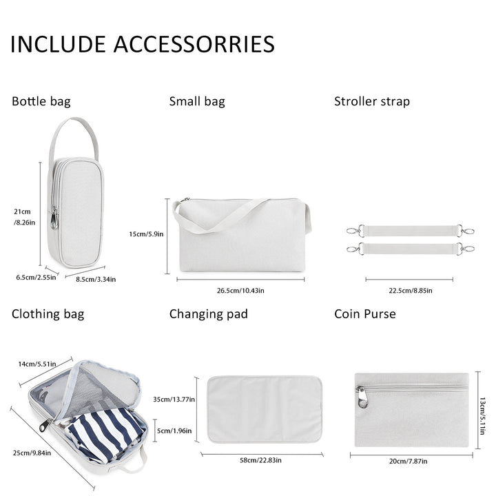 All-In-One Diaper Bag with Multifunctional Accessories Kalsten