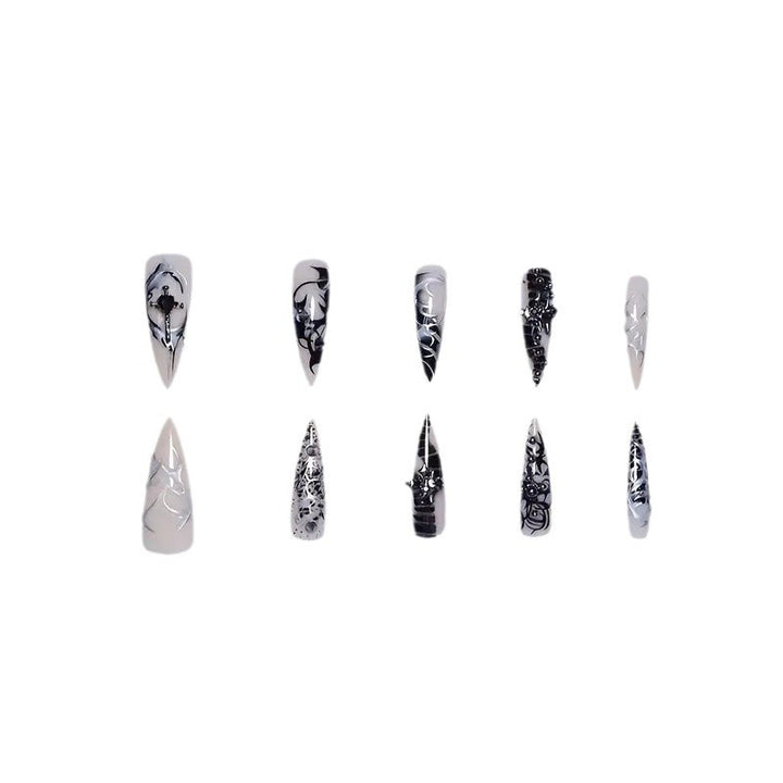 Intricate Gothic Acrylic Nail Enhancements Kalsten