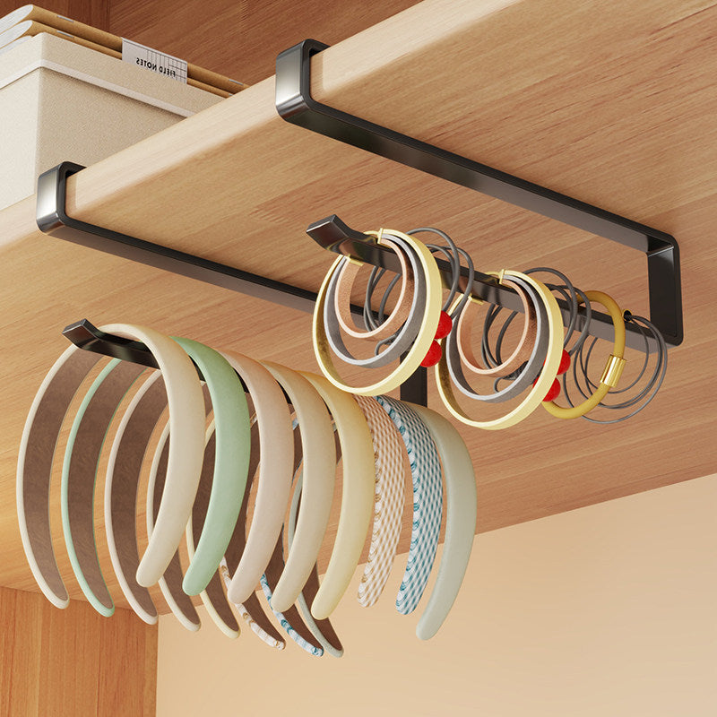 Under-Shelf Headband and Earring Organizer Rack