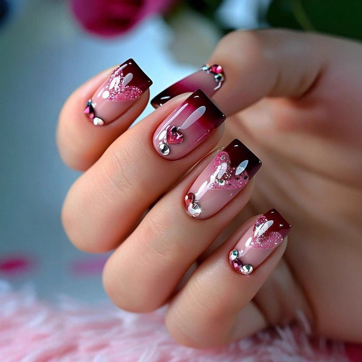 Artificial nails with Romantic Heart Design Kalsten