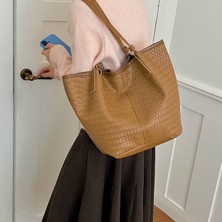 Textured Woven Tote Bag