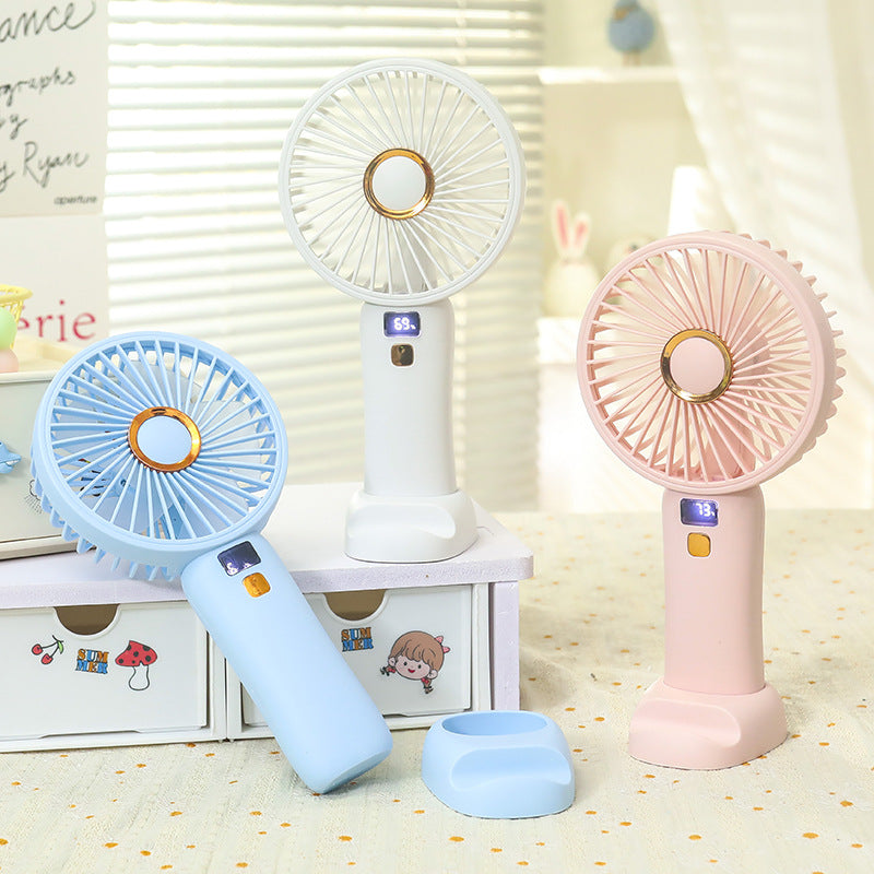 Ladies portable battery fan with digital speed display Kalsten