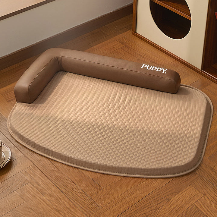 Unisex nan orthopedic dog mat with memory foam and raised head cushion edge Kalsten
