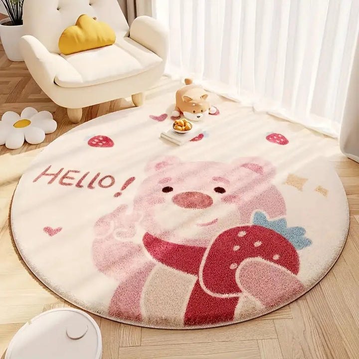 Cartoon-Themed Plush Area Rug
