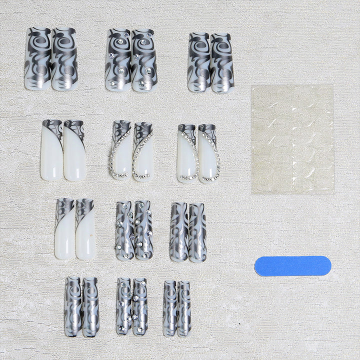Elegant artificial nails with stylish embellishments Kalsten
