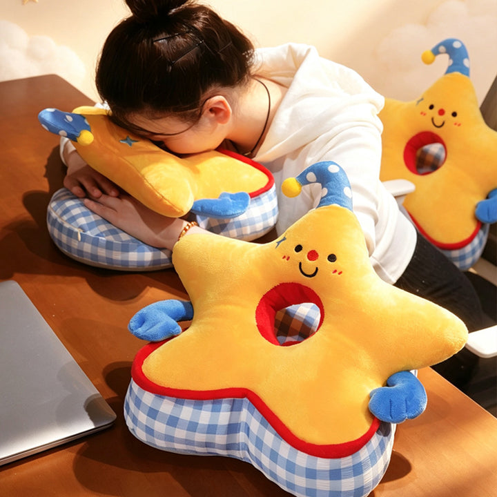 Baby head pillow star shape with center hole for head centering