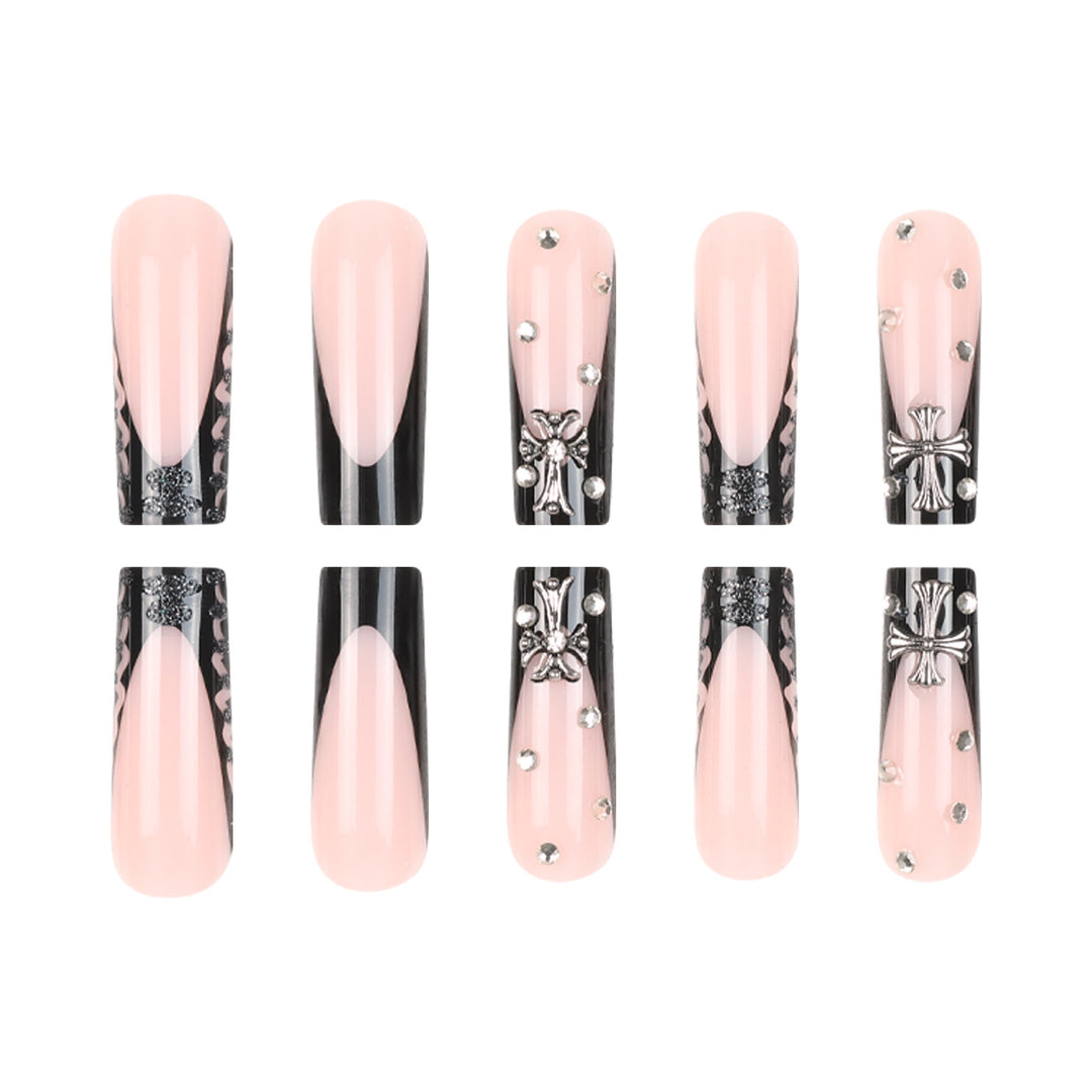 Decorative Stiletto Press-On Nails with Star Accents Kalsten