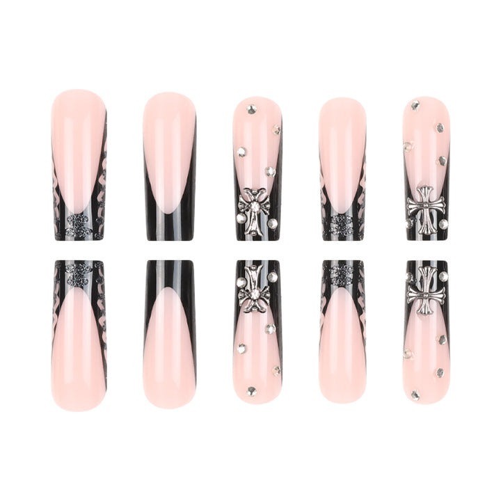 Decorative Stiletto Press-On Nails with Star Accents Kalsten