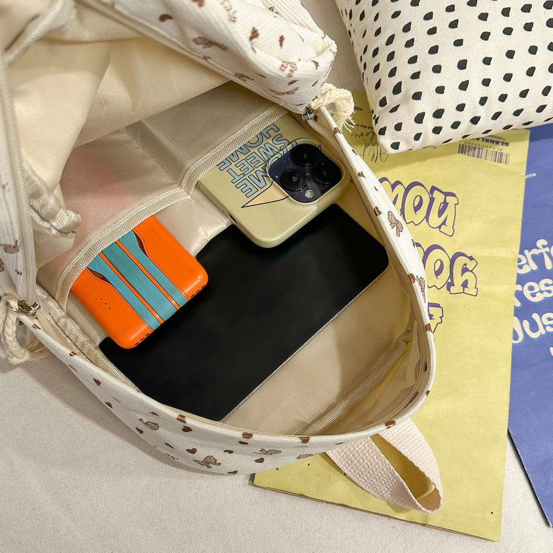Backpack Made of High-Quality Cord with Playful Applications Kalsten