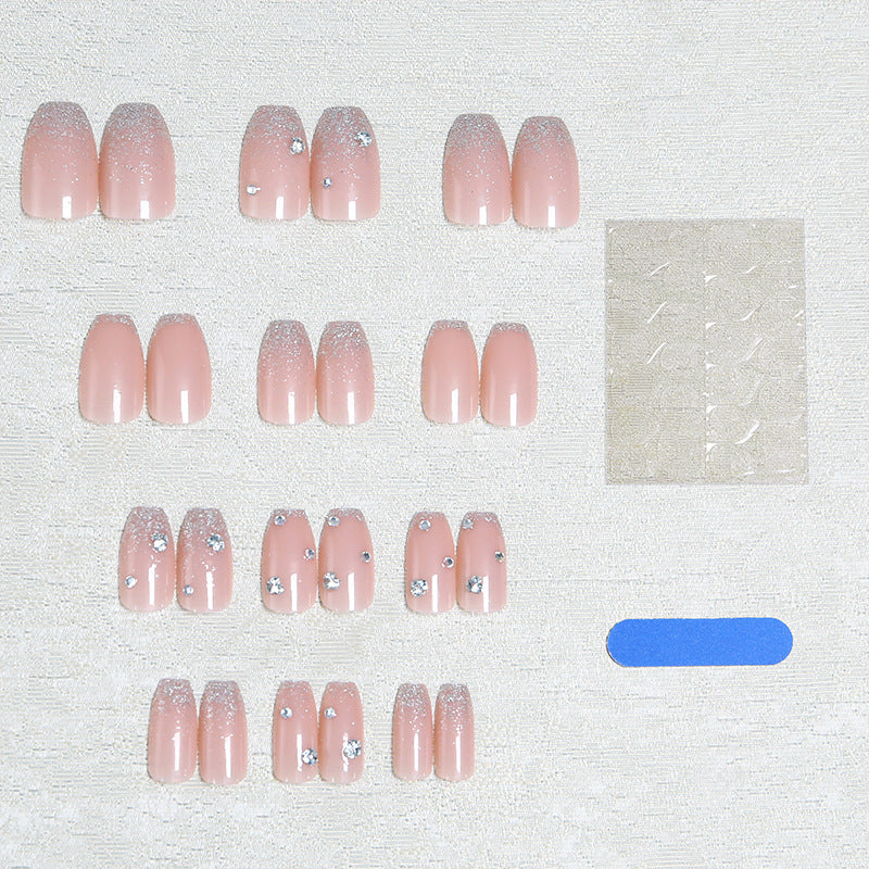 Acrylic nail set with extravagant glitter and crystal embellishments Kalsten