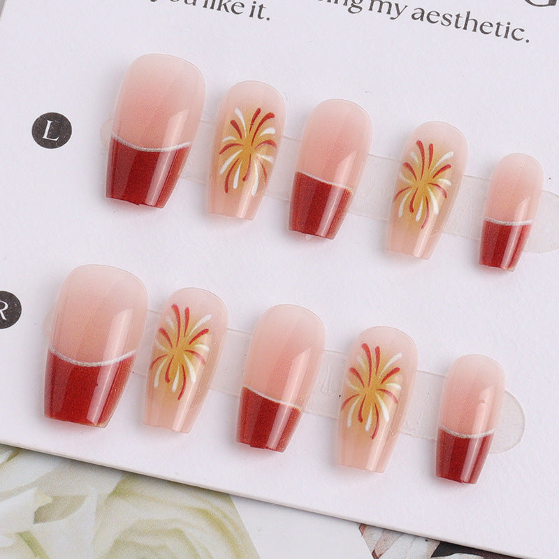 Artistic French Tip Press-On Nail Set