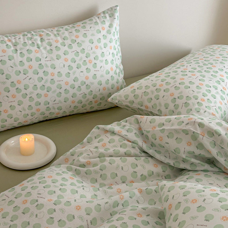 Cotton percale duvet cover and pillowcase set