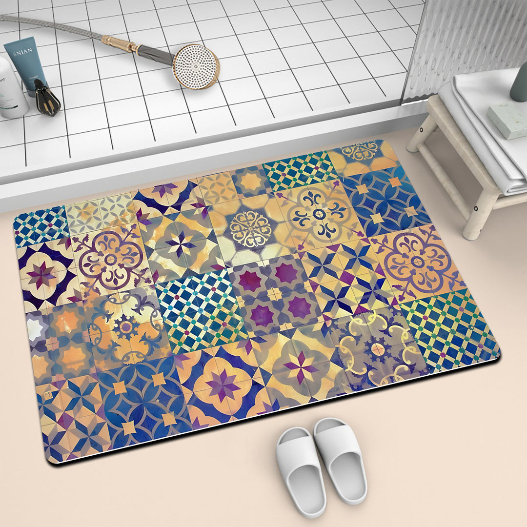 Colorful Geometric Pattern Bath Mat Kalsten