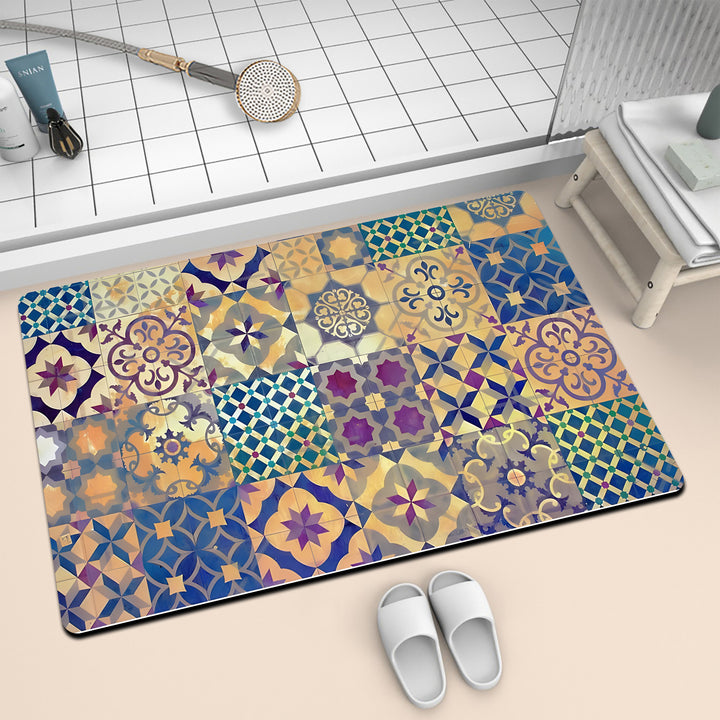 Colorful Geometric Pattern Bath Mat Kalsten