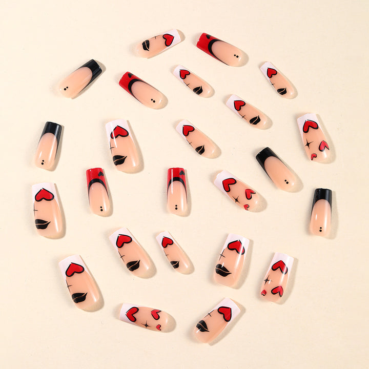 Artistic Heart-Accent Nail Art Extensions Kalsten