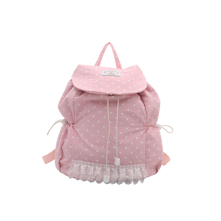 Charming Polka Dot Ruffled Backpack Kalsten