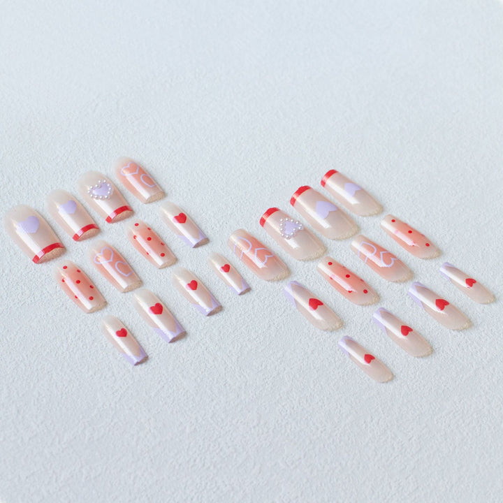 Romantic Heart-Themed Nail Art Kit