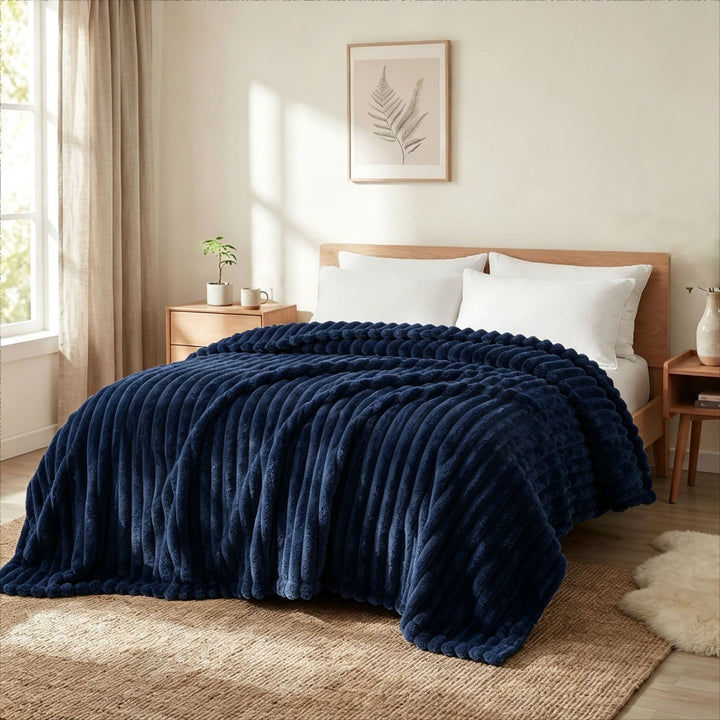 Plush Textured Throw Blanket
