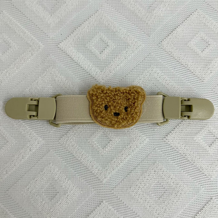 Pacifier and Toy Safety Clip with Plush Bear and Quick-Release Buckles